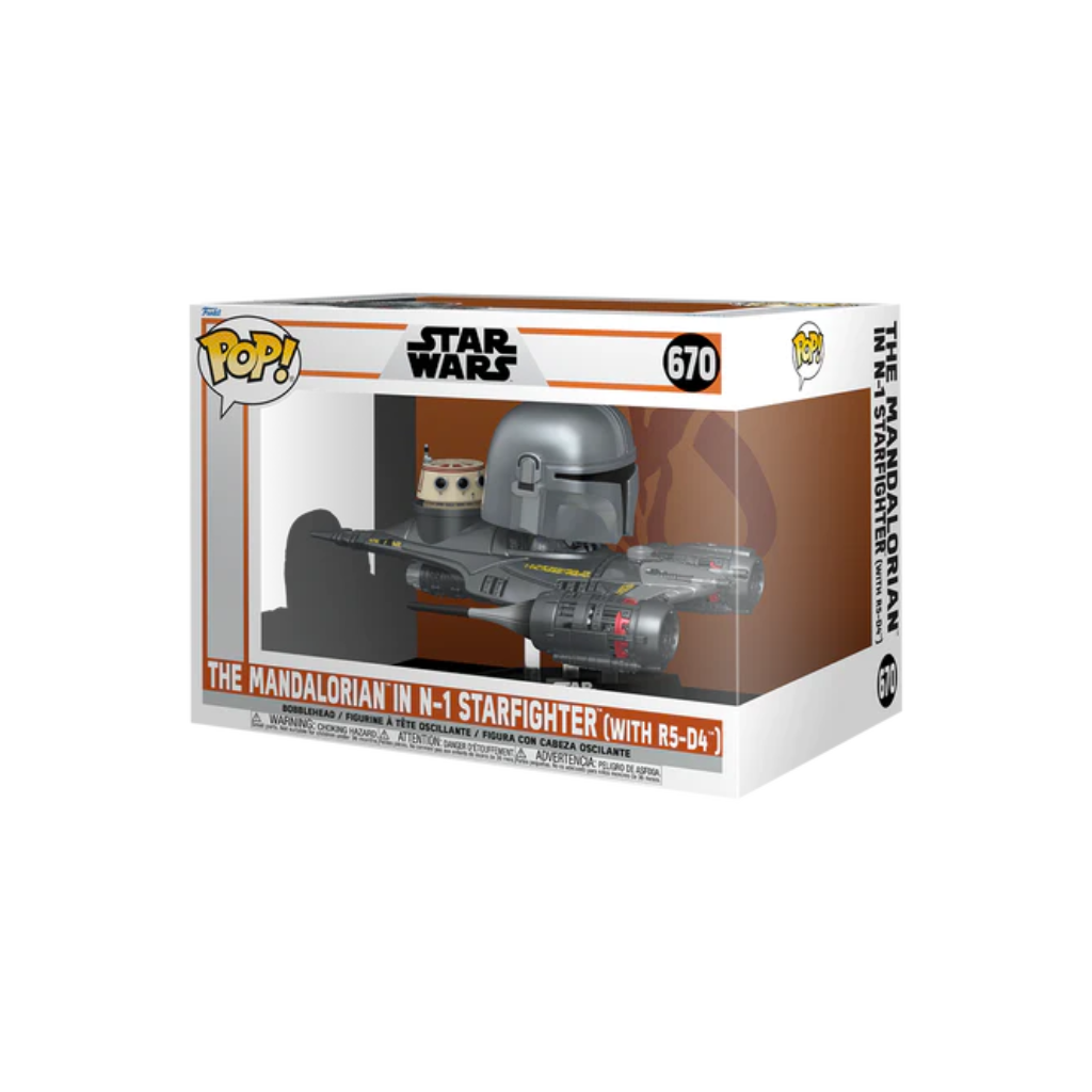 Funko Pop Rides: Star Wars The Mandalorian - Mando En Caza Estelar De Naboo N-1 Con R5 D4