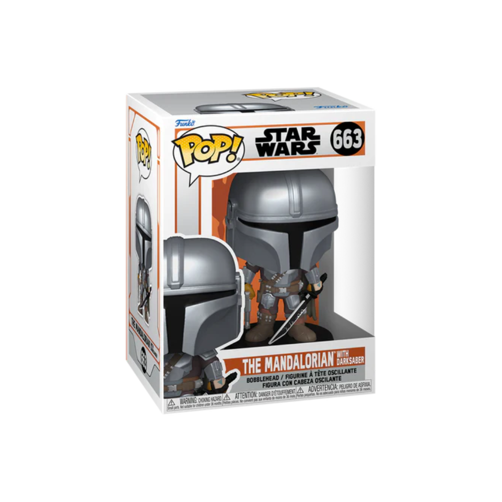 Funko Pop Star Wars: The Mandalorian - El Mandaloriano Con Sable Oscuro