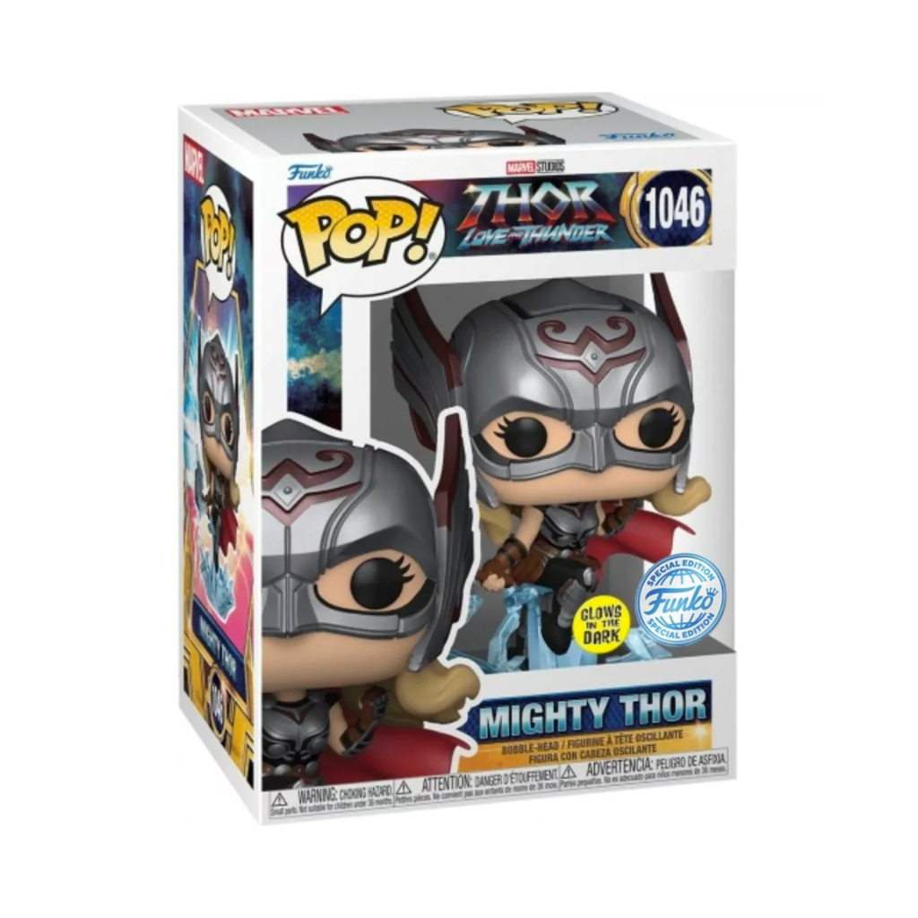 Funko Pop Marvel: Thor Love and Thunder – Mighty Thor Jane Glow Exclusivo